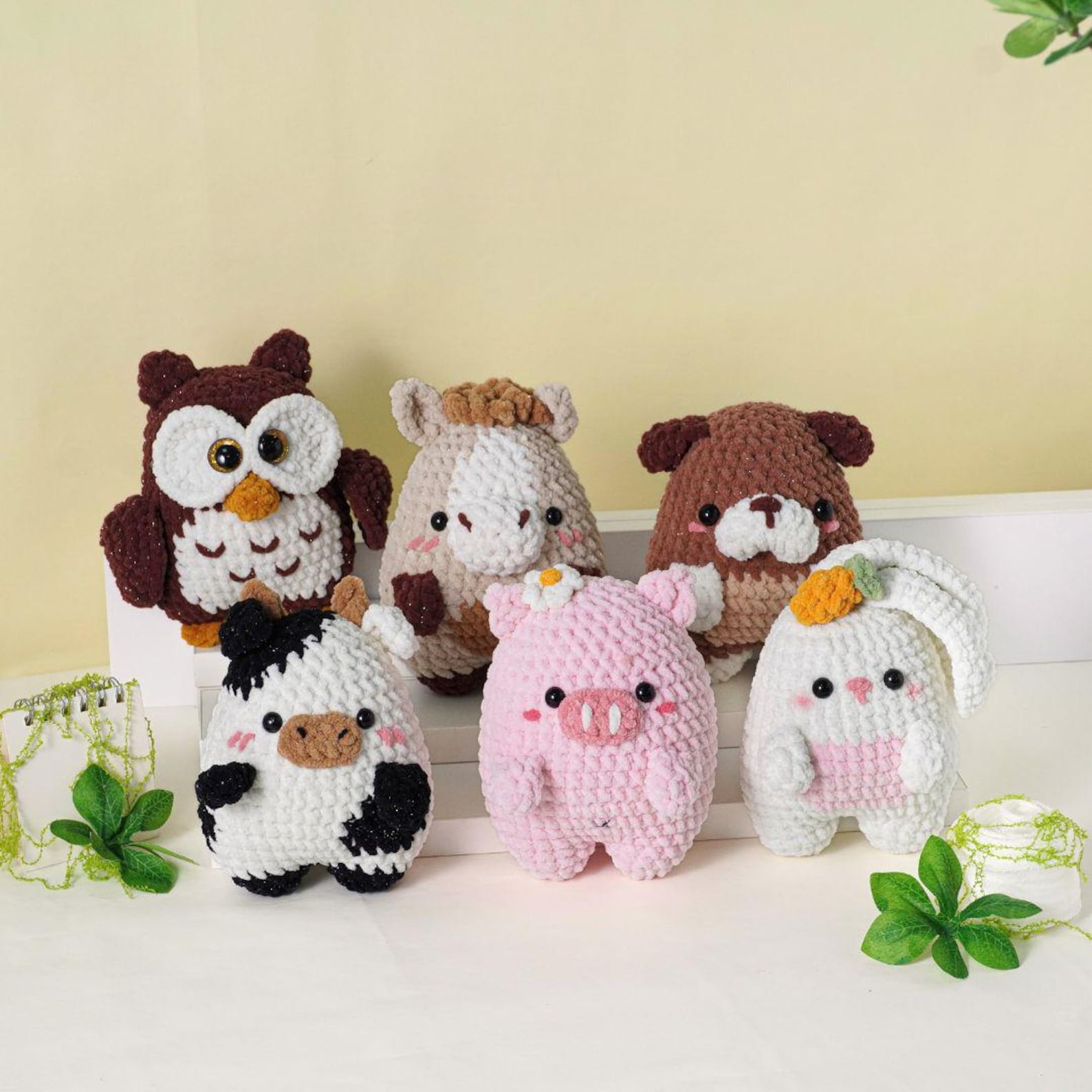 28-in-1 Tiny Beasties Crochet Patterns You’ll Love | Cute Animal Collection – Lion, Panda, Owl, Unicorn, Giraffe, Dog & More!